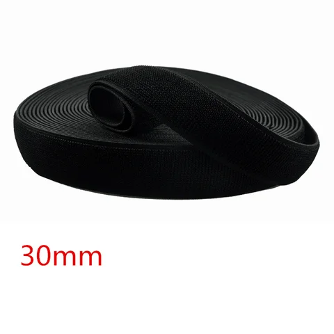 Laço de Fita 30mm de Largura de 20 Atacado Profissional Metros Rolo Black Stretch Elastic –