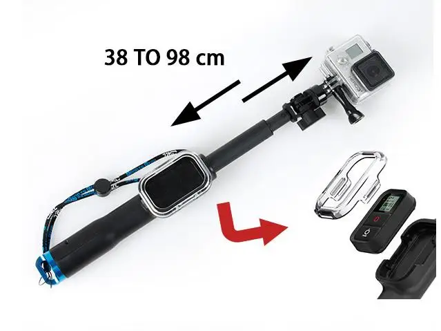 

Accessories Extendable Handheld Monopod Stick With Wifi Remote Case For Gopro HERO 4 Session/ 4/ 3+/ 3/ 2/ 1 Sport Camera