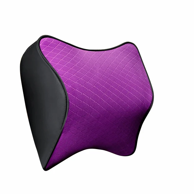 JINSERTA, подушка для шеи из пены с эффектом памяти, Автомобильная подушка для поддержки сиденья, подушка для путешествий, удобный подголовник, автомобильные аксессуары - Цвет: Purple