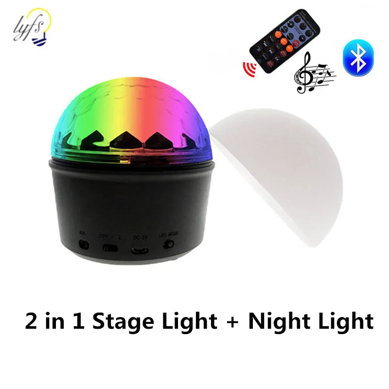 

LED Disco Ball Stage Effect Light USB Bluetooth Sound Activated Stage Rotating Light For Moving Head Party / Christmas / Wedding