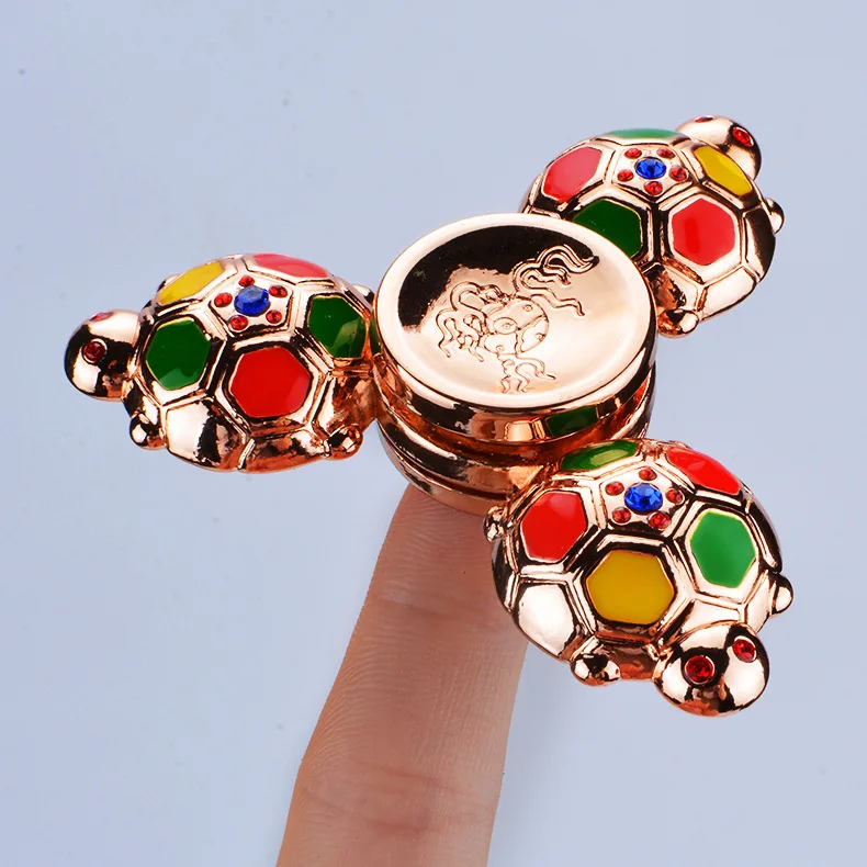 2017 черепахи Rhineston алмазный камень Спиннеры палец руки игрушка Spinner handspinner цинковый сплав анти-стресс Рождество игрушки