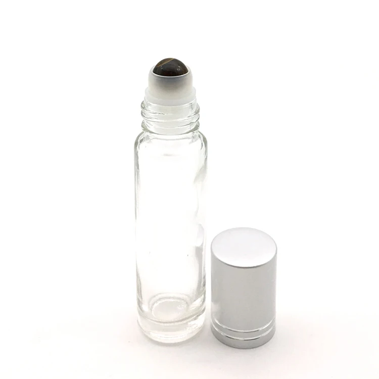 1 шт. натуральный драгоценный камень 10 мл роликовый шарик бутылка для парфюма эфирное масло жидкость ролл на толстых стеклянных бутылках с кристаллами чипсы - Цвет: Tiger Eye