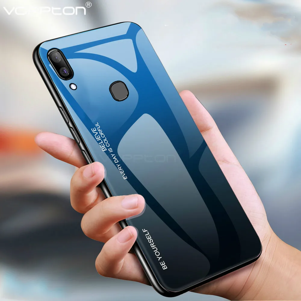 Для Zenfone Max Pro M2 ZB631KL чехол с градиентным закаленным стеклом Жесткий Чехол для Asus