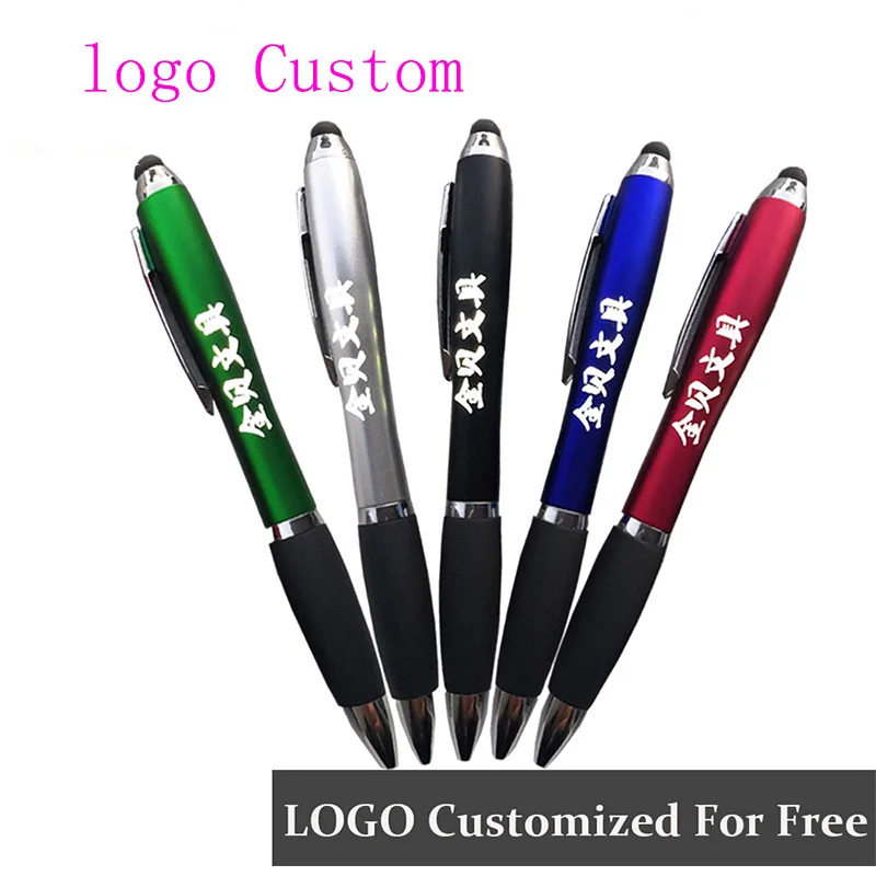 Advertising led pen light gifts to customers Logo Custom Ballpoint Light Box Pen Company Stylus touchscreen Pen Creative gift