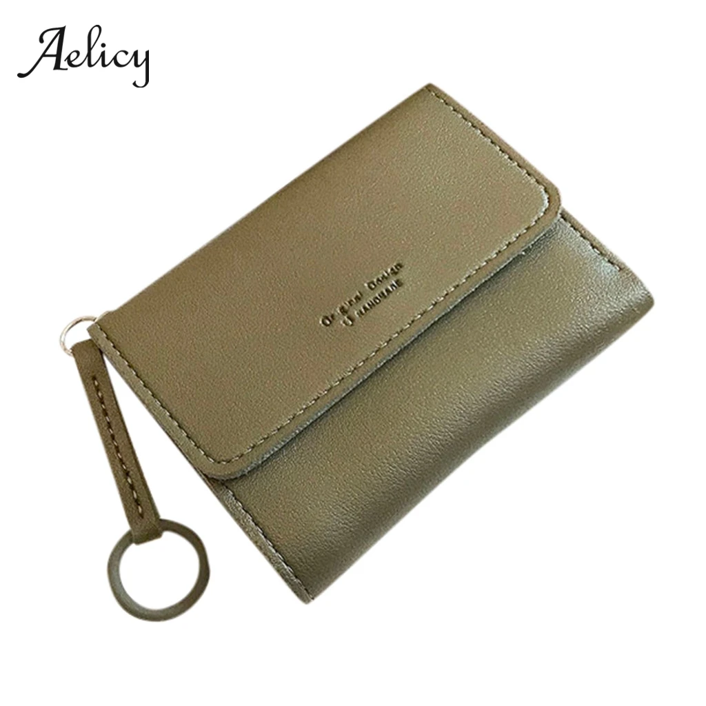 Женский кошелек Aelicy короткий кожаный мини с отделением для монет 605|Кошельки| |