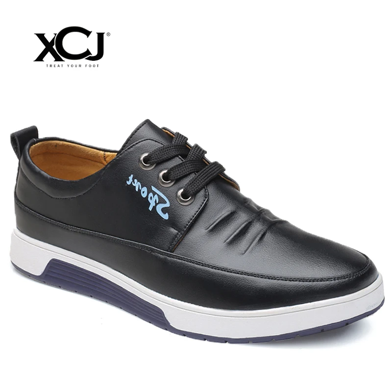 

Men Casual Shoes Brand Men leather Shoes Men Sneakers Genuine Split Leather Men Flats Lace-Up Plus Big Size Spring Autumn XCJ