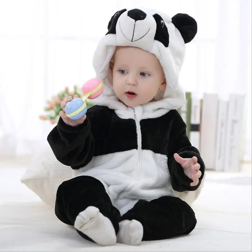 Одежда для маленьких девочек Комбинезон с единорогом для новорожденных Пижама для маленьких мальчиков зимняя Пижама с животными macacao bebe panda mameluco bebe unicornio