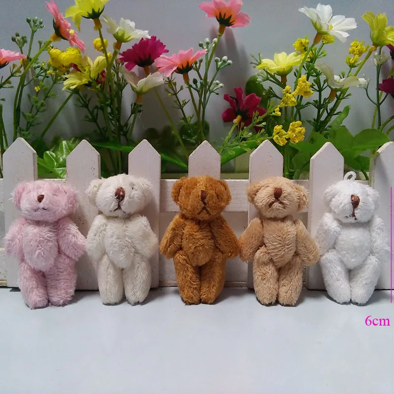 3,5 см 4 см до 4,5 см, 6 см мини-плюшевый медвежонок, Длинные шерстяные медведи, плюшевые игрушки 5 цветов на выбор 100 шт./лот