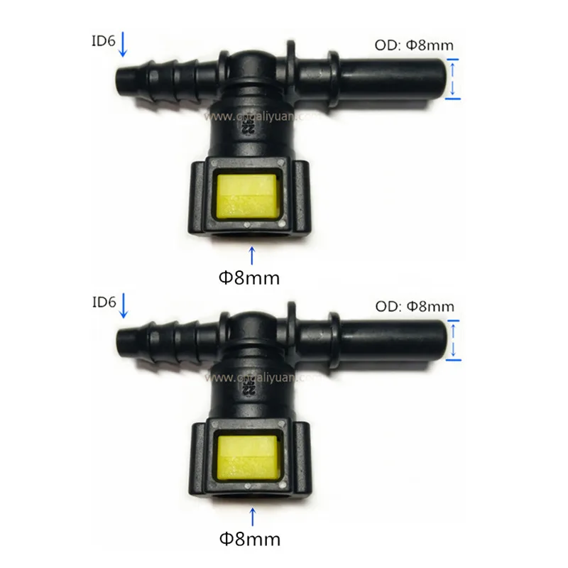 D8 Тройник Разъем для peugeot 207 Топливопровод быстрый разъем пластиковый разъем газовый топливный фильтр Разъем Два 2 шт. a много - Цвет: A