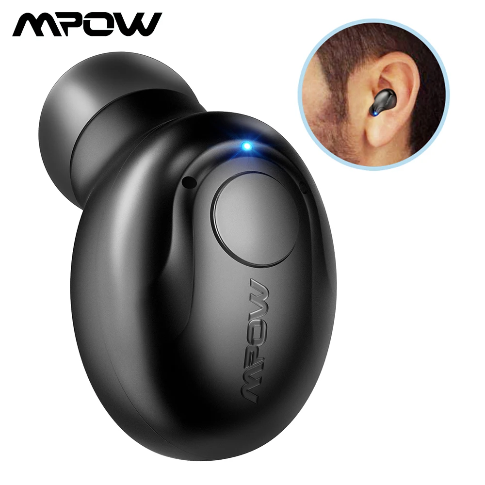 Mpow EM1 Bluetooth-наушник на одно ухо 4,1 беспроводной невидимый наушник в ухо Bluetooth наушник с микрофоном Портативный бизнес наушник