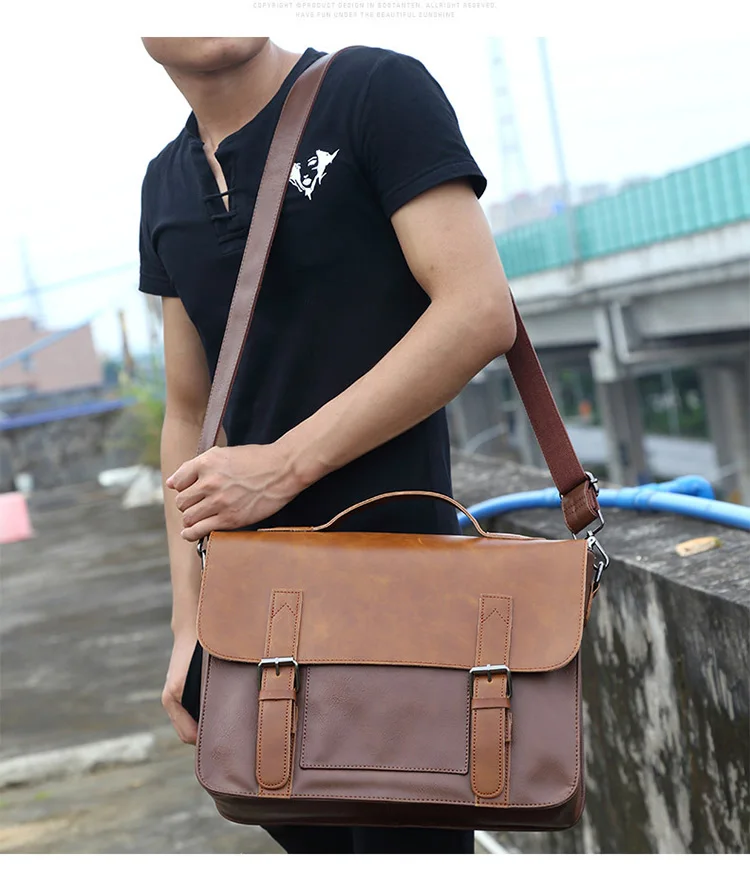 Брендовый мужской портфель, сумка через плечо, сумки-мессенджеры, повседневный деловой портфель для ноутбука, мужские брендовые дизайнерские простые сумки через плечо