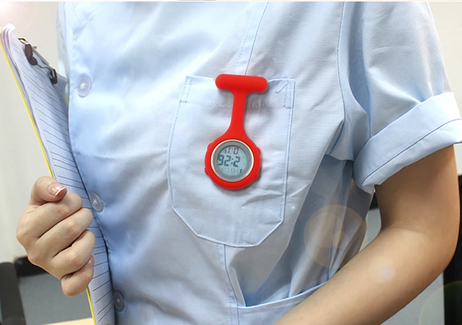 Модные новые цифровые часы для медсестер Будильник Секундомер силиконовый медицинский лацкан Доктор Брошь карманные часы клип-в