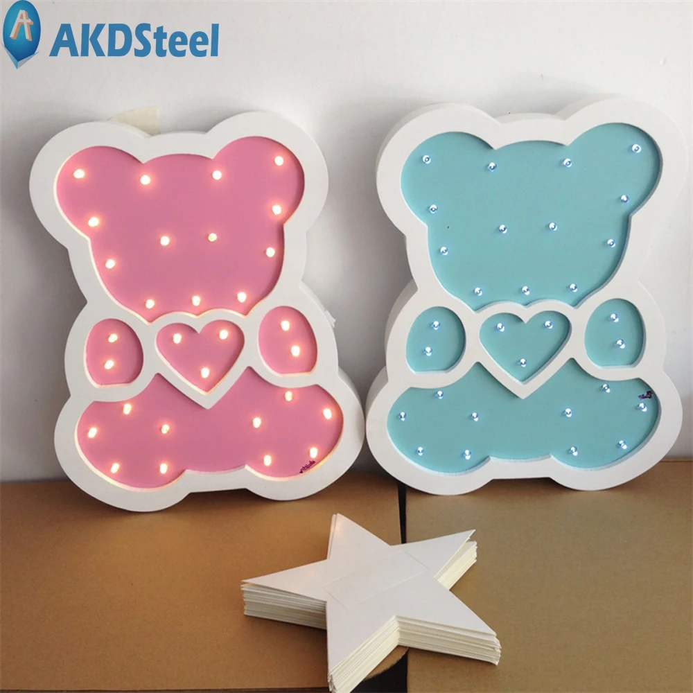 

AKDSteel Children Bear Shape LED Night Light Cute Creative Decoration for Children's Room Hallowmas Best Gift New Year Chrismas