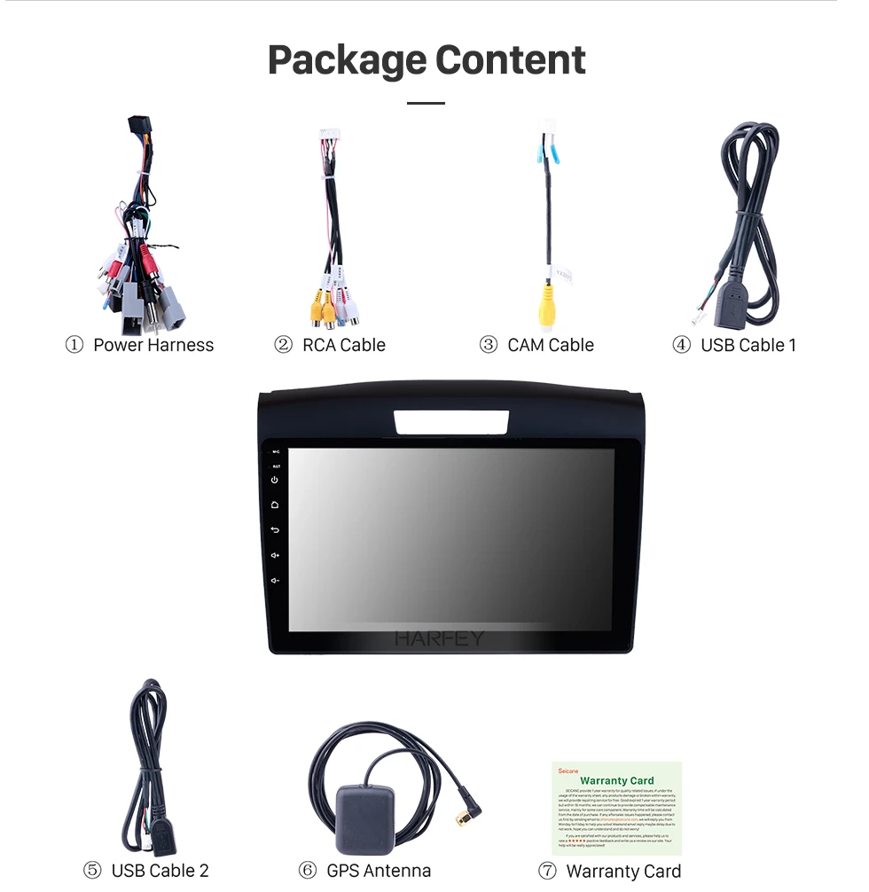 Cheap Harfey Car multimedia player Radio GPS Navigation System 9" For Honda CRV 2011-2015 With Remote Control Bluetooth Touch Screen 19