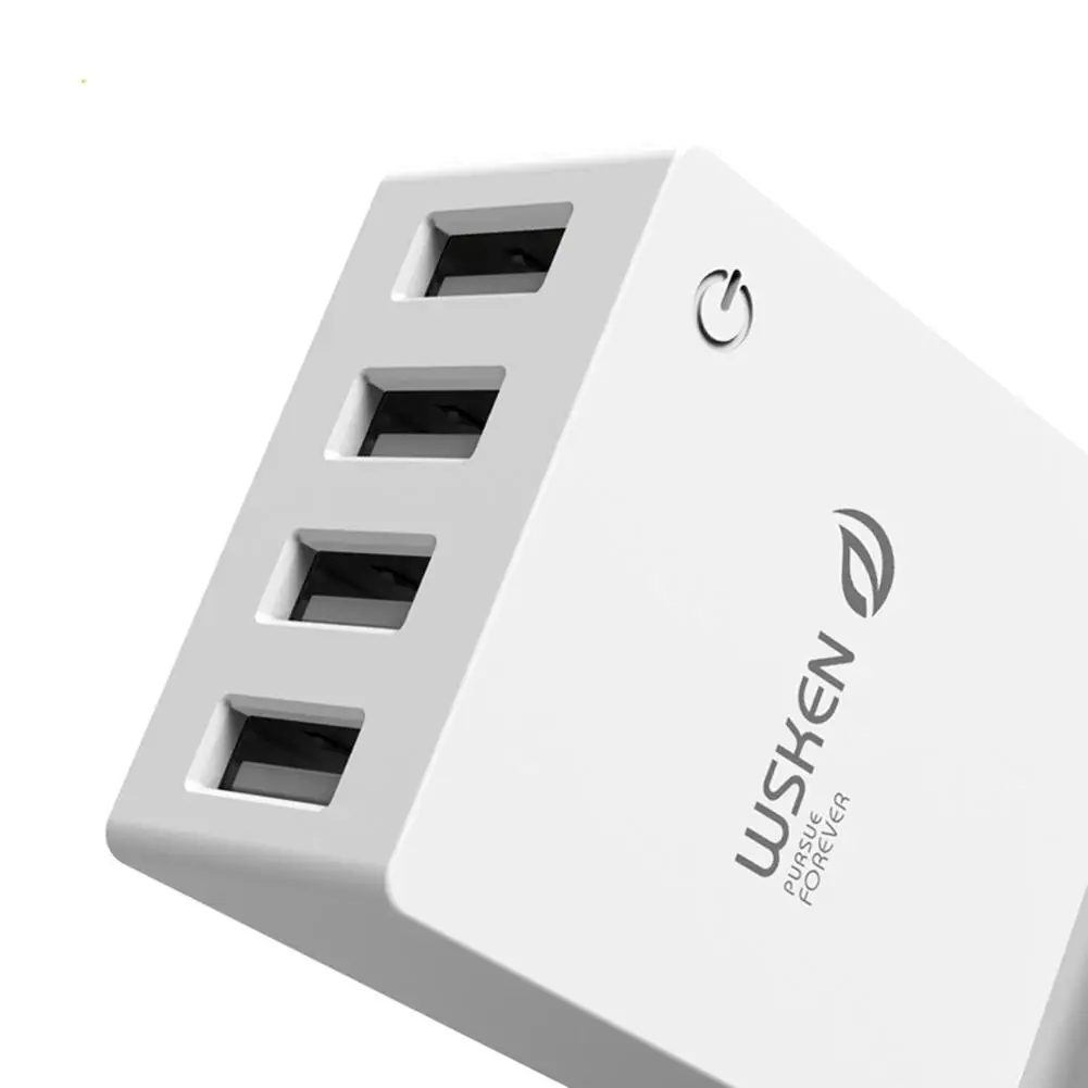 WSKEN 4 Port 2.1A Power USB Charger Adapter Portable Universal Fast Charger for iPhone 7 8 X for Samsung Galaxy S8 S9 Plus WSKEN 4 Port 2.1A Power USB Charger Adapter Portable Universal Fast Charger for iPhone 7 8 X for Samsung Galaxy S8 S9 Plus