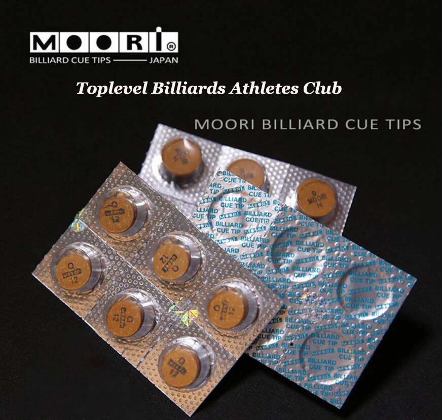 Original Imported Moori Pool Cue Tip Black 8 Multi layer GINA Standard