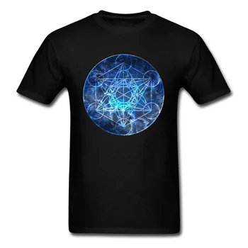 

Metatrons Cube Fashion 2018 Men's Top T-shirt Short Sleeve Black Blue Geometric Pattern Designer Gift Tee Shirts