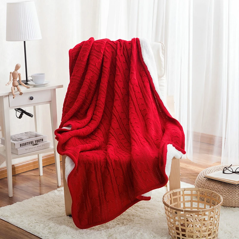 100 Cotton High Quality Sheep Velvet Blankets Winter Warm Knitted Wool