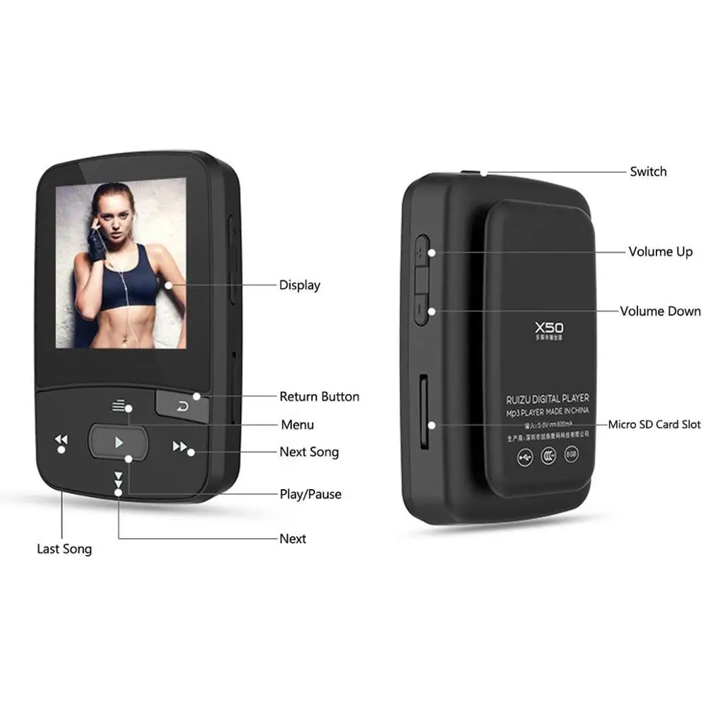 Оригинальный мини mp3 плеер с клипсой для спорта высококачественный музыкальный