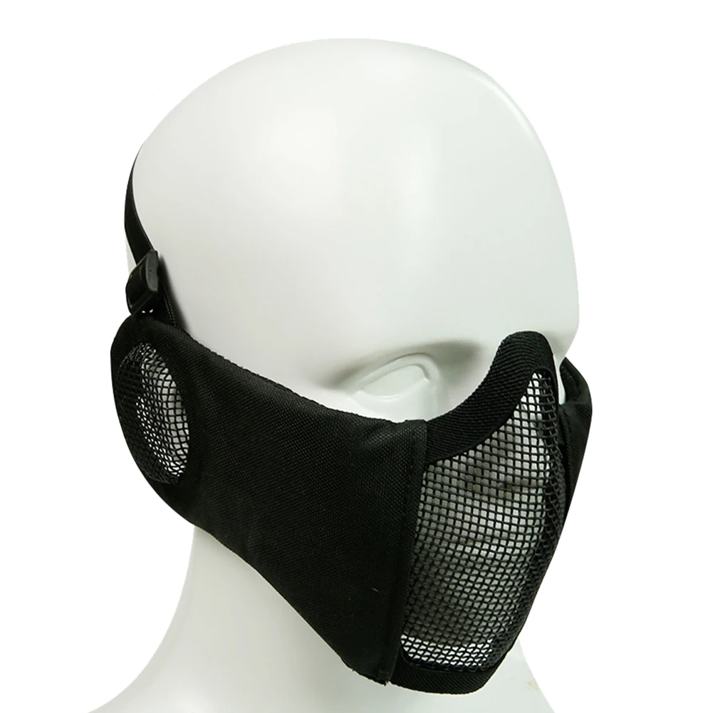 2018 Открытый Велоспорт Половина маска нижней части лица Металл Сталь Чистая сетки Охота Велоспорт Тактический Защитный Половина маска