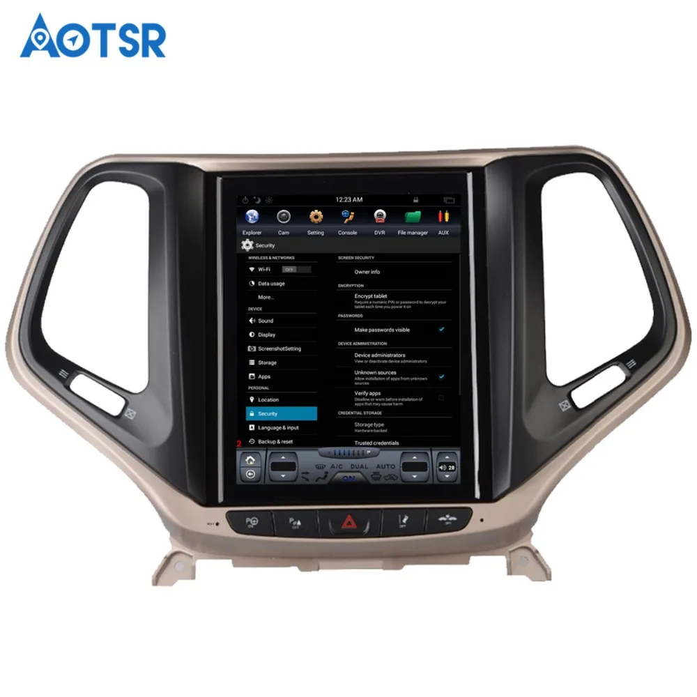 Aotsr Android 7 1 Tesla стиль автомобиля нет DVD плеер GPS навигация для JEEP Cherokee 2014 2018 Авто navi