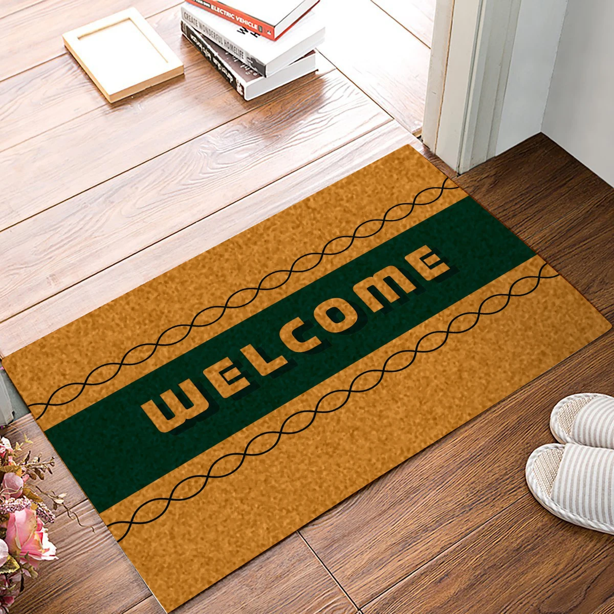 

Rubber Welcome Door Mats Kitchen Floor Bath Entrance Mat Anti-Slip Indoor outdoor Decor Doormats