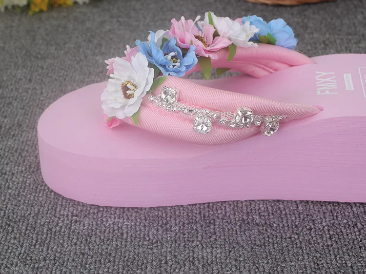 New Diamond Beach Handmade Flip Flops Slippers Beautiful Fashion Cheap Womens Wedges Shoes With High Heel Footwear Online50
