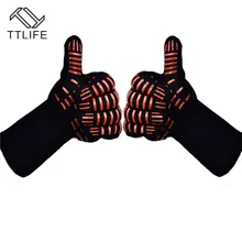 TTLIFE Ofenhandschuhe Handschuhe BBQ Grillen Kochen Handschuhe-932F Extreme Hitzebeständige Handschuhe Lange Für Extra Unterarm Schutz
