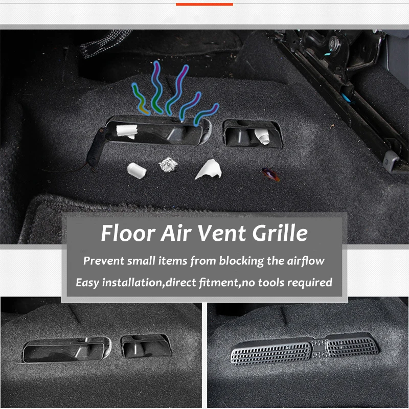 

2PCS Car Air Outlet Cover Rear Seat Air Condition Vent Duct Outlet Net Grille Interior Air Cover For Skoda Kodiaq 2016 2017 2018