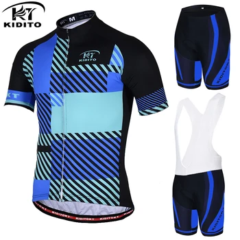 

KIDITOKT 100% Polyester Anti-Sweat Cycling Jersey Set Breathable MTB Bicycle Cycling Clothes Racing Bike Clothing Suit For Men