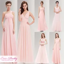 Peachy Pink Panjang Bridesmaid Dresses Sebuah Line Satu Bahu Bawah $50 Pernah Cukup EP09816PK Wedding Guest Dress untuk Bridesmaid bagian