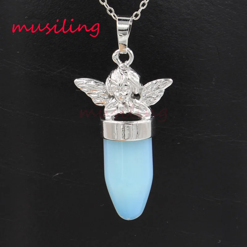 

Pendants Reiki Pendulum Angel Bullet Crystal Opal etc Natural Stone Silver Plated Charms Fashion Jewelry For Women 10pcs