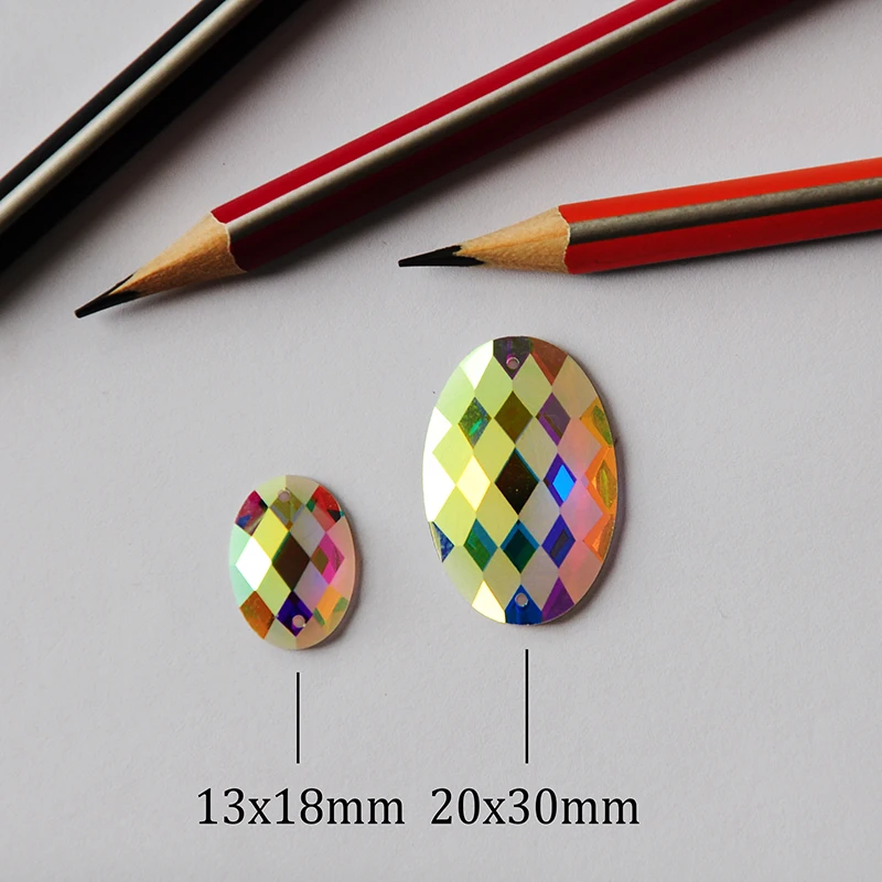 2051TH Oval AB Matte 2 Holes Rhinestones Sew on Strass AAAAA Crystal stones for Clothing Shoes Textil | Дом и сад