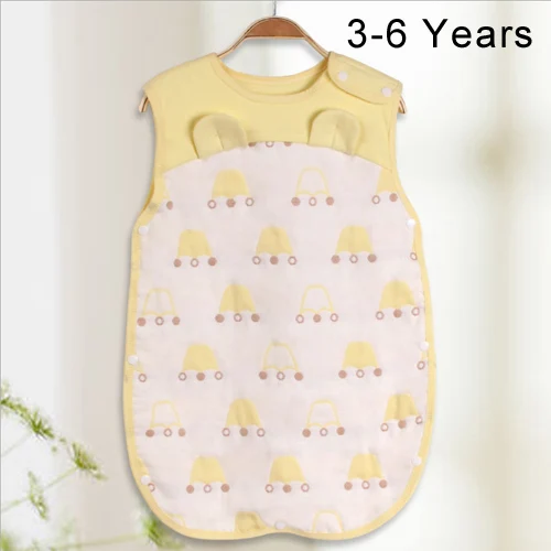 Спальный мешок для новорожденных мальчиков и девочек, хлопчатобумажная накидка, модный розовый, желтый, синий от 0 до 6 лет - Цвет: Yellow 3 to 6 Years