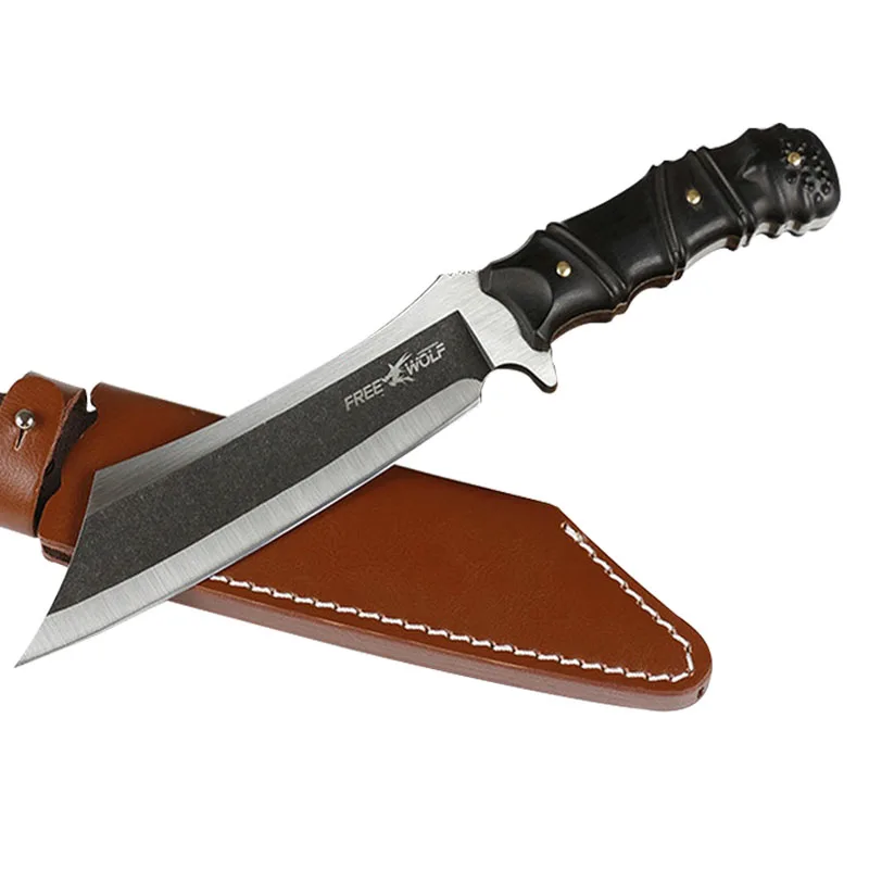 

DuoClang Jungle Wolf Stainless Steel Tactical Hunting Fixed Blade Knives G10 Handle ParaMilitary Combat Knife