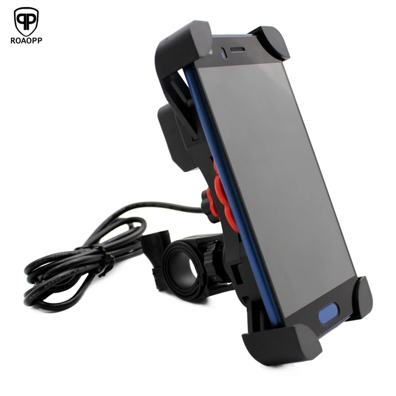 ROAOPP 12 В USB зарядное устройство держатель для Руля Мотоцикла мотоцикла мотокросса