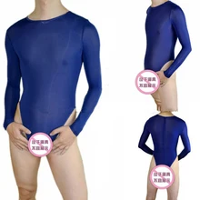 Фирменные сексуальные трусы, мужское нижнее белье, мужское вискозное треугольное полупрозрачное боди, комбинезон с длинным рукавом