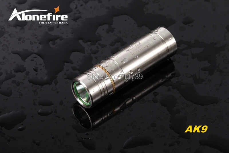 AloneFire AK9 CREE XPE R2 светодиодный 5 режимов из нержавеющей стали изысканный ручной мини фонарик для 16340 или CR123A батареи