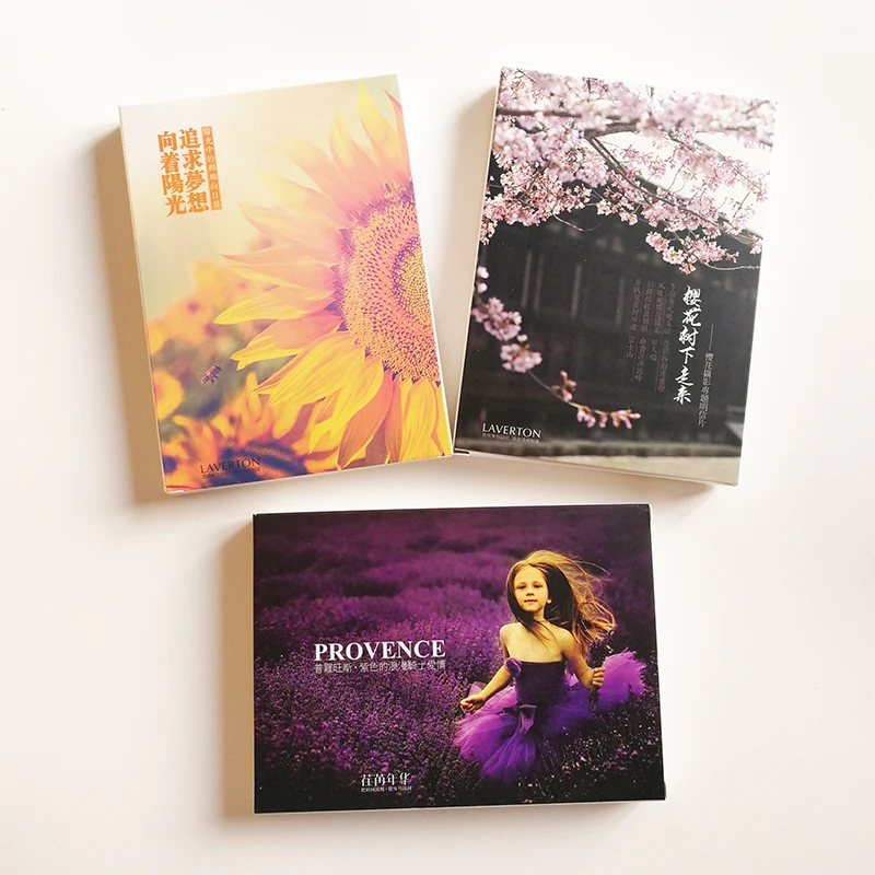 

3Boxes/set Beautiful Flower Landscape Postcard The Travel Greeting Cards Scenery Photography Postcards Birthday Cards
