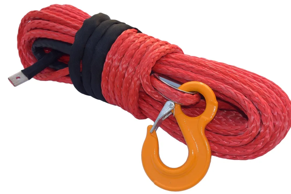 12mm*30m Red Spectra Winch Rope, Synthetic Winch Cable,Plasma Rope for