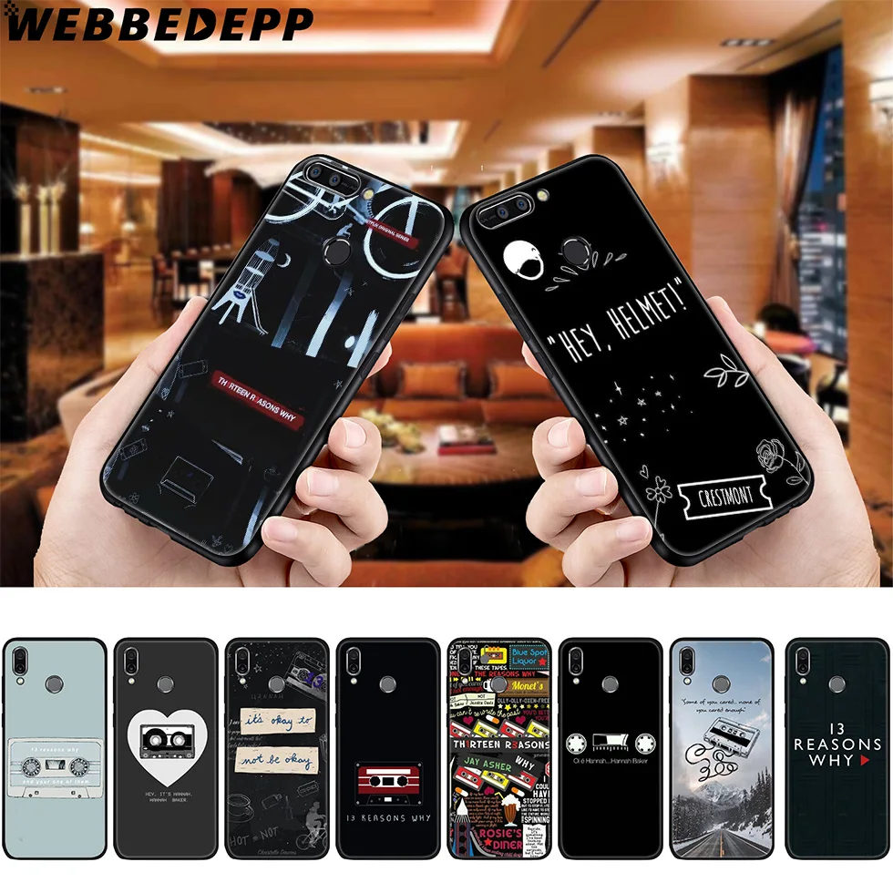 WEBBEDEPP тринадцать причин почему мягкий чехол для Huawei P8 P9 P10 P20 P30 Lite Pro P Smart Z Plus 2019 Y6