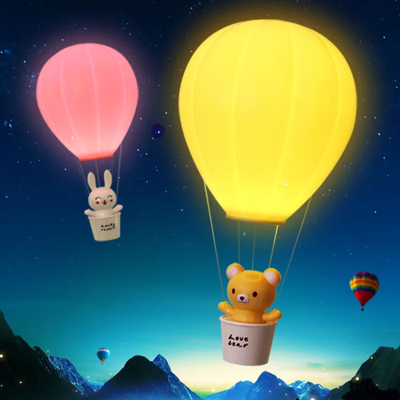 

FENGLAIYI Novelty Dimming Hot Air Balloon With Remote Control USB Rechargeable Touch Switch LED Night Light Children's Lamp Wall
