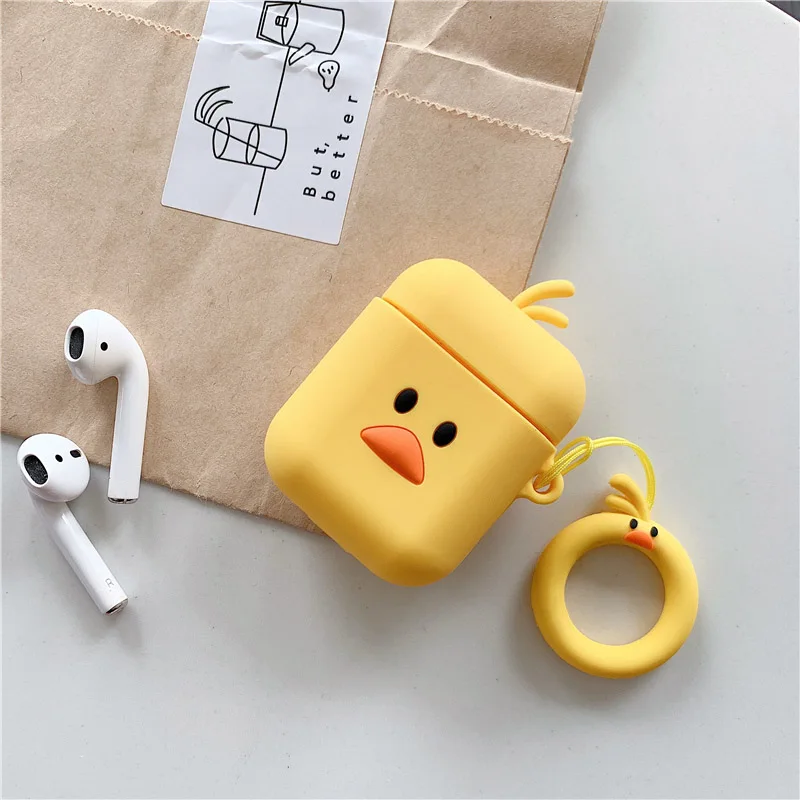 Для AirPods чехол 3D милый мультяшный чехол для наушников s для Apple Airpods 2 забавные аксессуары Защитная крышка с кольцом на палец - Цвет: A15