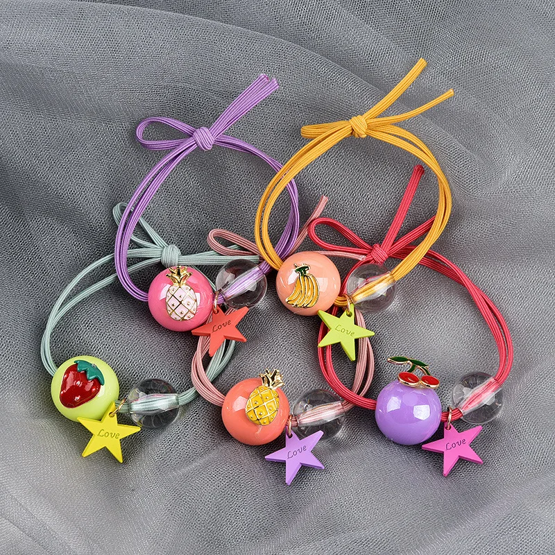 M MISM Fruit Cute Girls Women Colorful Ball Sweet Kid Ponytail Holder Scrunchy Rubber Elastic Hair Band Gum for Accessories | Детская