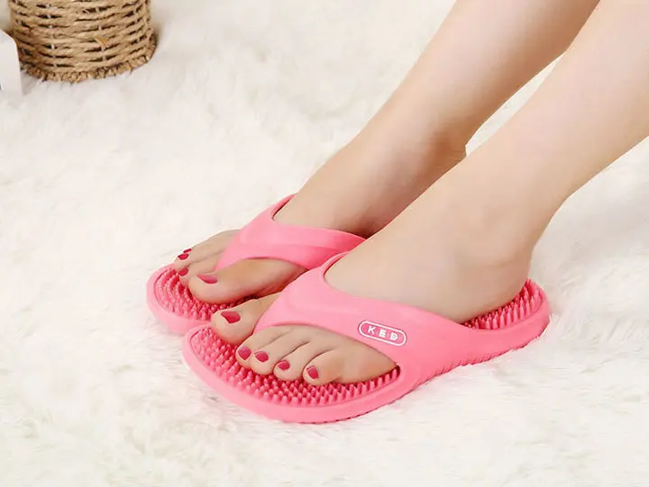 new casual fashion factory direct sales Summer sliders Anti Slip Massager Sole Indoor and outdoor Women Flat Slippers (1)
