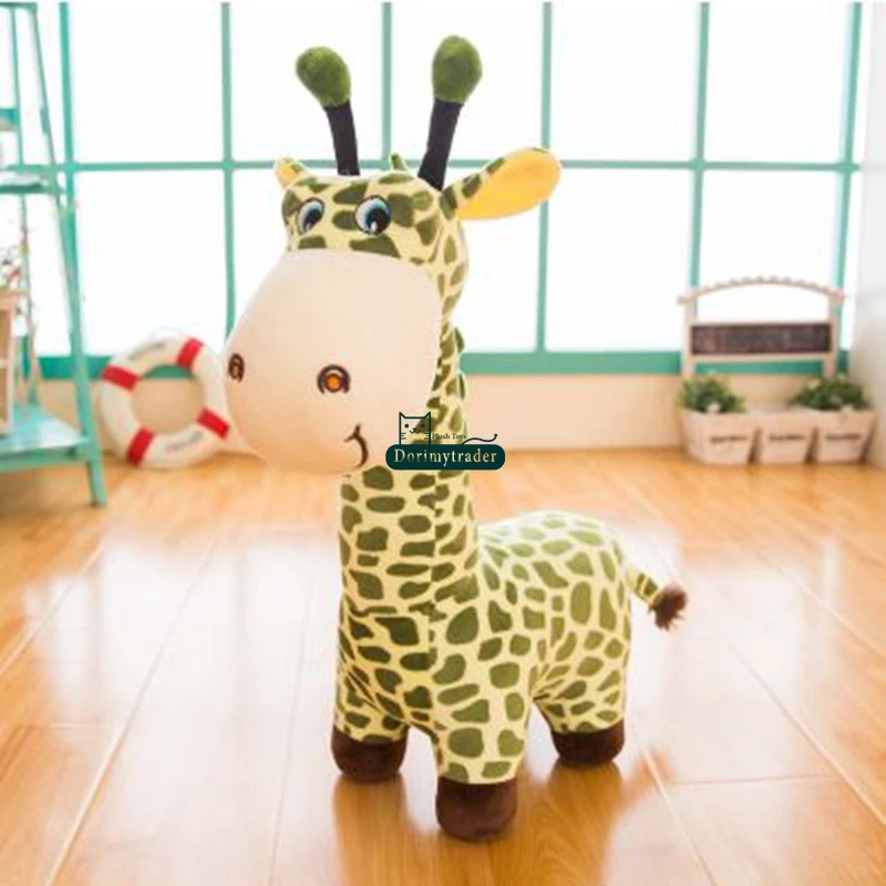 Dorimytrader New 100cm Giant Cute Soft Cartoon Giraffe Plush Toy Stuffed Animal Giraffe Doll Pillow Kids Play Toys Gift 39inches DY61686 (1)
