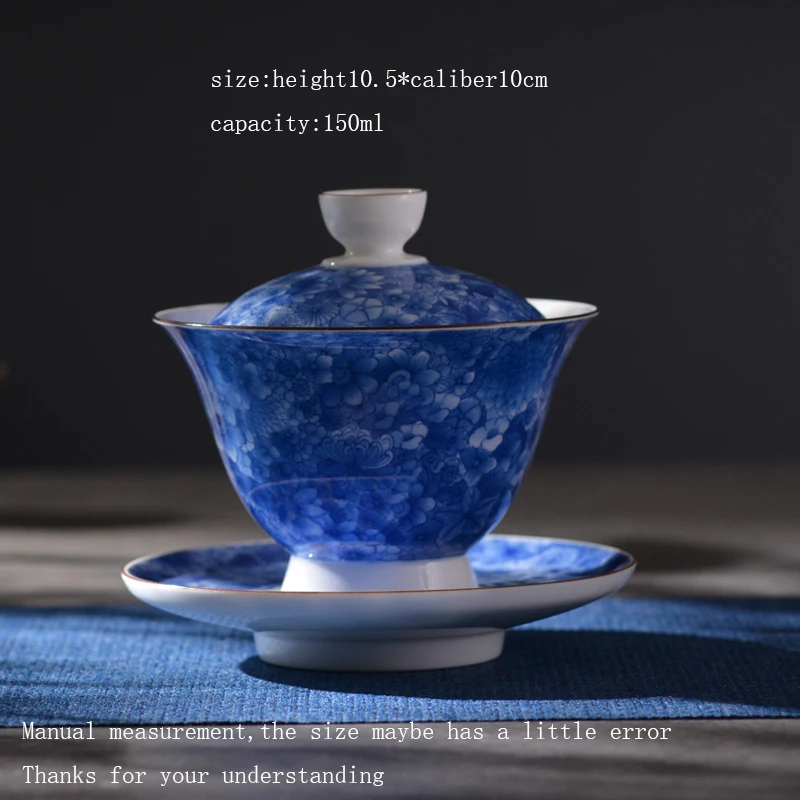 150 мл Цзиндэчжэнь ручная роспись синий и белый фарфор Tureen с - Цена: 