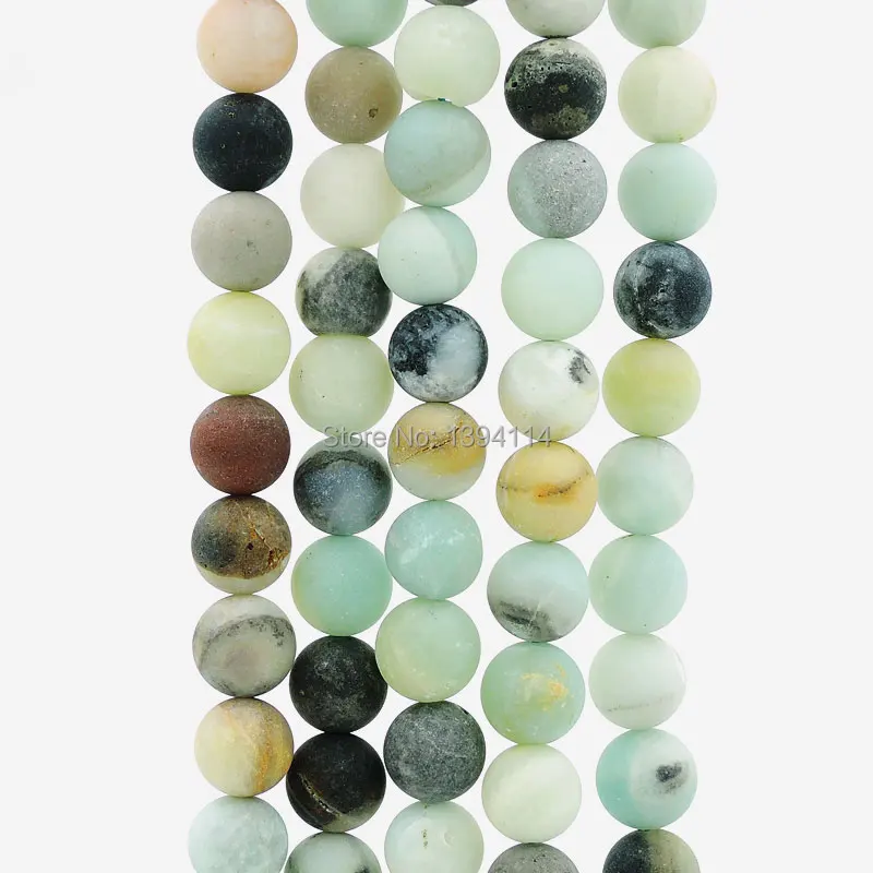 

Natural Amazonite Frosted Round Loose Beads Strand For Making Bracelets Or Necklaces Jewelry Approx 16 Inches