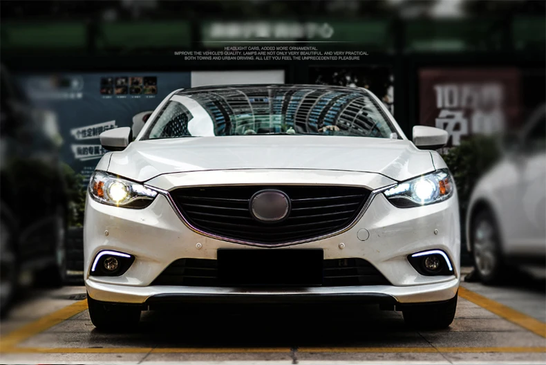 Ownsun светодиодный DRL Bi-xenon проектор Объектив поворот Singal фары для Mazda 6 Atenza