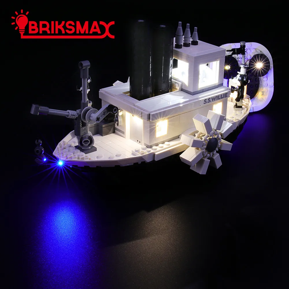 Incluir o Modelo Kit para Idéias de Blocos de Construção Compatíveis com 21317 para Não Steamboat Willie Briksmax Light up Led 3 Brinquedos e hobbies